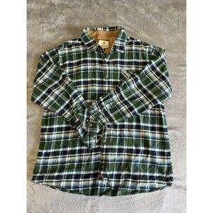 LEGENDARY WHITETAILS Mens XL Button Down Flannel Shirt Green Plaid
